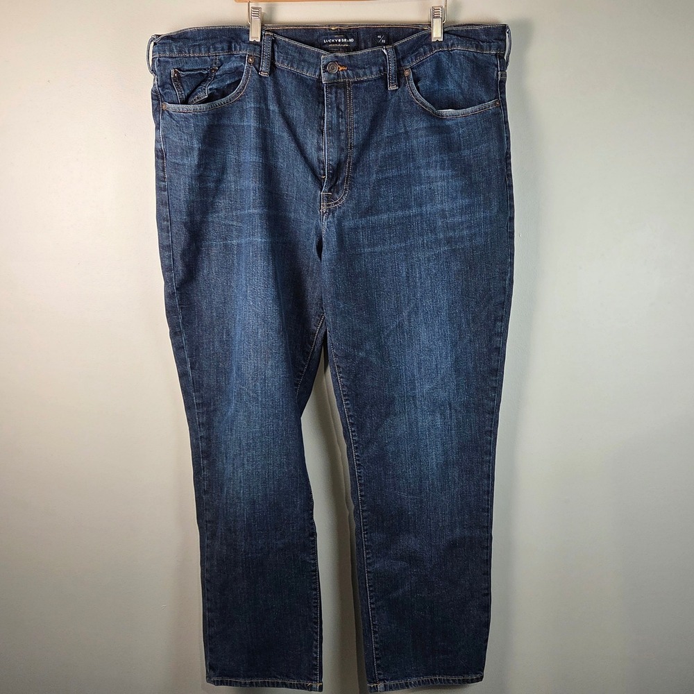Lucky Brand Athletic Fit Mens 46/32 Blue Excellent Dark Wash Denim Jeans
